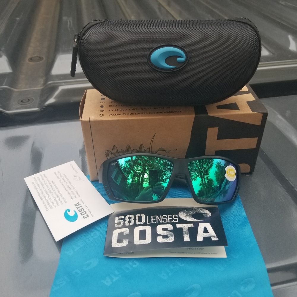Costa Sunglasses Tuna Alley Black Green   Series 580P  NEW